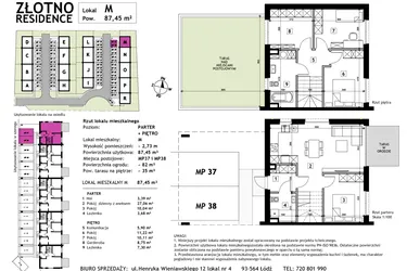 Rzut - Mieszkanie na sprzedaż 5 pokoi o powierzchni 87,45 m² - numer M w Złotno Residence