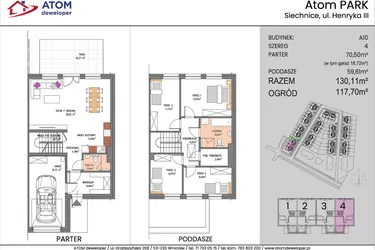 Rzut - Dom na sprzedaż 5 pokoi o powierzchni 130,11 m² - numer A10/4 w ATOM Park etap II