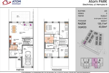 Rzut - Dom na sprzedaż 5 pokoi o powierzchni 130,11 m² - numer A10/3 w ATOM Park etap II