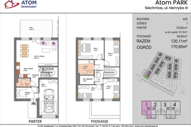 Rzut - Dom na sprzedaż 5 pokoi o powierzchni 130,11 m² - numer A10/1 w ATOM Park etap II