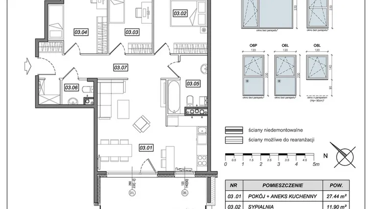 Rzut - Mieszkanie na sprzedaż 4 pokoje o powierzchni 81,64 m² - numer 8.A.03 w Urzeka bud. 8