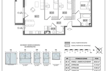 Rzut - Mieszkanie na sprzedaż 4 pokoje o powierzchni 80,3 m² - numer 8.A.08 w Urzeka bud. 8