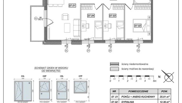 Rzut - Mieszkanie na sprzedaż 4 pokoje o powierzchni 76,74 m² - numer 8.A.07 w Urzeka bud. 8