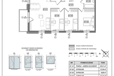 Rzut - Mieszkanie na sprzedaż 4 pokoje o powierzchni 76,74 m² - numer 8.A.07 w Urzeka bud. 8