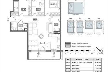 Rzut - Mieszkanie na sprzedaż 4 pokoje o powierzchni 81,64 m² - numer 8.A.05 w Urzeka bud. 8