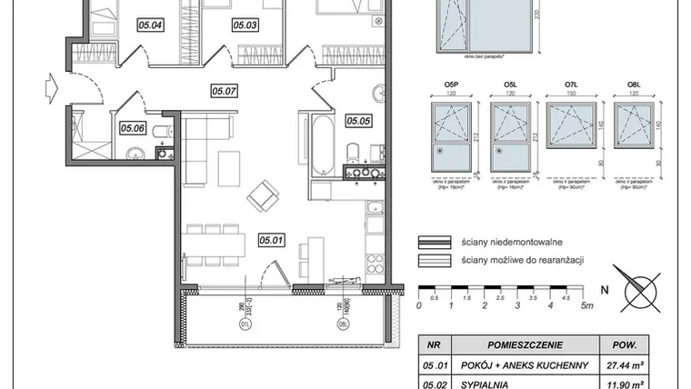 Rzut - Mieszkanie na sprzedaż 4 pokoje o powierzchni 81,64 m² - numer 8.A.05 w Urzeka bud. 8