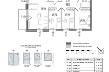 Rzut - Mieszkanie na sprzedaż 4 pokoje o powierzchni 76,74 m² - numer 8.A.19 w Urzeka bud. 8