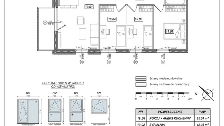 Rzut - Mieszkanie na sprzedaż 4 pokoje o powierzchni 76,74 m² - numer 8.A.19 w Urzeka bud. 8
