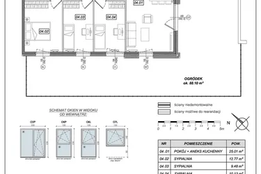Rzut - Mieszkanie na sprzedaż 4 pokoje o powierzchni 76,74 m² - numer 8.B.04 w Urzeka bud. 8