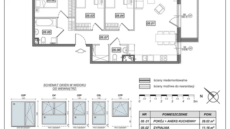 Rzut - Mieszkanie na sprzedaż 4 pokoje o powierzchni 80,3 m² - numer 8.B.05 w Urzeka bud. 8