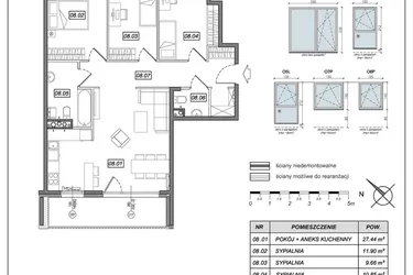 Rzut - Mieszkanie na sprzedaż 4 pokoje o powierzchni 81,03 m² - numer 8.B.08 w Urzeka bud. 8