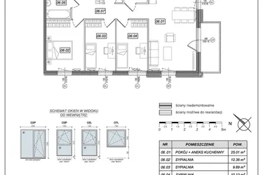 Rzut - Mieszkanie na sprzedaż 4 pokoje o powierzchni 76,74 m² - numer 8.B.06 w Urzeka bud. 8