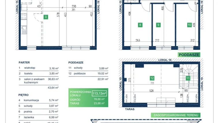 Rzut - Dom na sprzedaż 5 pokoi o powierzchni 113,13 m² - numer 17 w Vista Forest Stabłowice