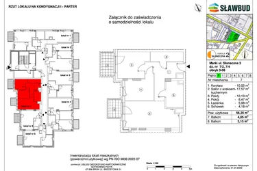 Rzut - Mieszkanie na sprzedaż 3 pokoje o powierzchni 56,35 m² - numer 7 w Osiedle Słoneczna etap 2