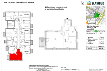 Rzut - Mieszkanie na sprzedaż 2 pokoje o powierzchni 42,06 m² - numer 29 w Osiedle Słoneczna etap 2