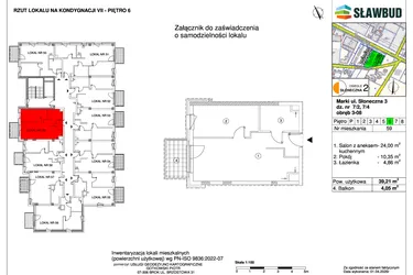 Rzut - Mieszkanie na sprzedaż 2 pokoje o powierzchni 39,21 m² - numer 59 w Osiedle Słoneczna etap 2