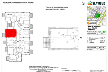 Rzut - Mieszkanie na sprzedaż 2 pokoje o powierzchni 39,12 m² - numer 69 w Osiedle Słoneczna etap 2