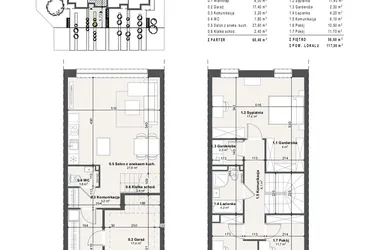 Rzut - Dom na sprzedaż 5 pokoi o powierzchni 117 m² - numer 1b w Domy na Przylesiu etap II
