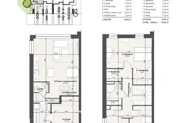 Rzut - Dom na sprzedaż 5 pokoi o powierzchni 116,4 m² - numer 1a w Domy na Przylesiu etap II