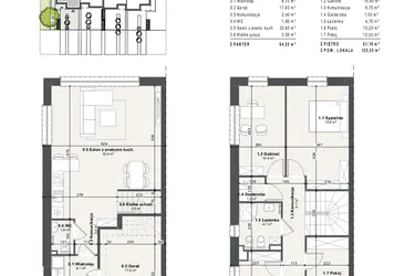 Rzut - Dom na sprzedaż 5 pokoi o powierzchni 125,3 m² - numer 3a w Domy na Przylesiu etap II