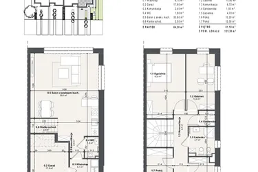 Rzut - Dom na sprzedaż 5 pokoi o powierzchni 125,3 m² - numer 4b w Domy na Przylesiu etap II