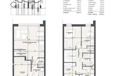 Rzut - Dom na sprzedaż 5 pokoi o powierzchni 115,2 m² - numer 4a w Domy na Przylesiu etap II