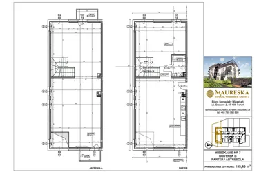 Rzut - Mieszkanie na sprzedaż 5 pokoi o powierzchni 159,45 m² - numer B.7 w Osiedle Maureska