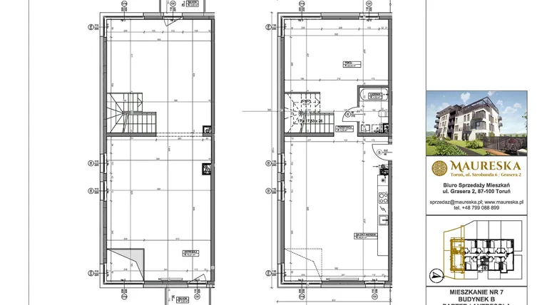 Rzut - Mieszkanie na sprzedaż 5 pokoi o powierzchni 159,45 m² - numer B.7 w Osiedle Maureska