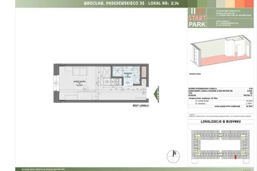 Rzut - Mieszkanie na sprzedaż 1 pokój o powierzchni 18,78 m² - numer 2.14 w START PARK