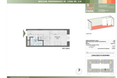 Rzut - Mieszkanie na sprzedaż 1 pokój o powierzchni 18,78 m² - numer 2.19 w START PARK
