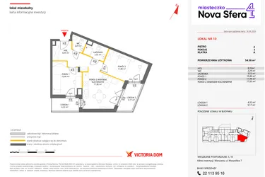 Rzut - Mieszkanie na sprzedaż 3 pokoje o powierzchni 54,56 m² - numer 10 w Miasteczko Nova Sfera 4