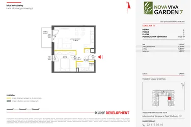 Rzut - Mieszkanie na sprzedaż 2 pokoje o powierzchni 41,3 m² - numer 79 w Nova Viva Garden 7