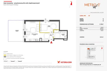 Rzut - Mieszkanie na sprzedaż 2 pokoje o powierzchni 51,09 m² - numer 26 w Metro Art 12