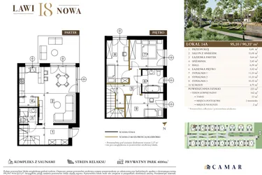 Rzut - Mieszkanie na sprzedaż 4 pokoje o powierzchni 95,1 m² - numer 14A w Lawinowa 18 - Etap III