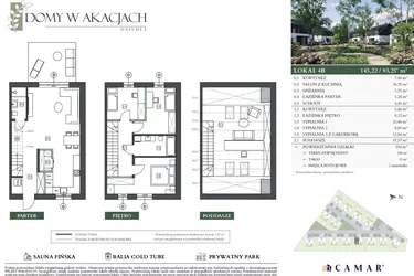 Rzut - Dom na sprzedaż 4 pokoje o powierzchni 145,22 m² - numer 4B w Domy w akacjach