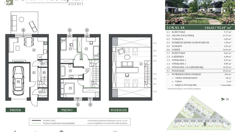 Rzut - Dom na sprzedaż 4 pokoje o powierzchni 145,22 m² - numer 4A w Domy w akacjach