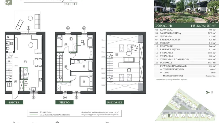 Rzut - Dom na sprzedaż 4 pokoje o powierzchni 145,22 m² - numer 7B w Domy w akacjach
