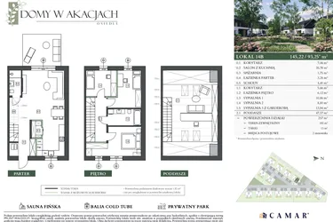 Rzut - Dom na sprzedaż 4 pokoje o powierzchni 145,22 m² - numer 14B w Domy w akacjach