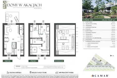 Rzut - Dom na sprzedaż 4 pokoje o powierzchni 145,22 m² - numer 13A w Domy w akacjach