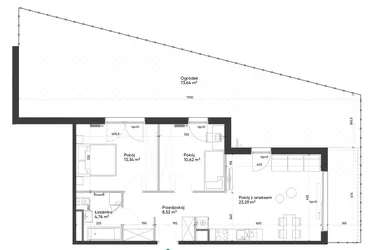 Rzut - Mieszkanie na sprzedaż 3 pokoje o powierzchni 60,53 m² - numer 1A_M11 w U Przybyszewskiego etap 4