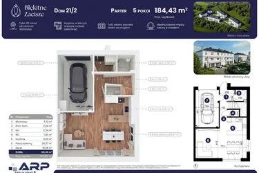 Rzut - Dom na sprzedaż 5 pokoi o powierzchni 184,43 m² - numer 21.2 w Błękitne Zacisze