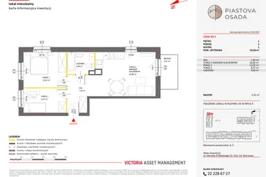 Rzut - Mieszkanie na sprzedaż 3 pokoje o powierzchni 53,28 m² - numer D.3 w Piastova Osada