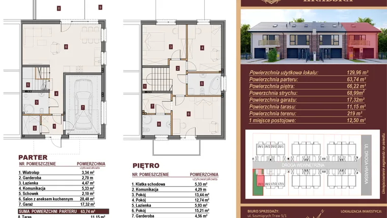 Rzut - Dom na sprzedaż 4 pokoje o powierzchni 129,96 m² - numer 18/1 w Dzielnica Hrabska etap V