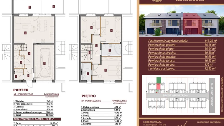 Rzut - Dom na sprzedaż 4 pokoje o powierzchni 109,84 m² - numer 20/2 w Dzielnica Hrabska etap V