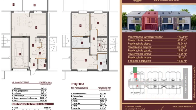 Rzut - Dom na sprzedaż 4 pokoje o powierzchni 109,84 m² - numer 19/2 w Dzielnica Hrabska etap V