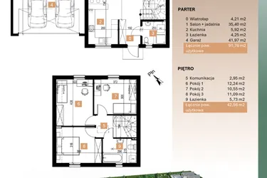 Rzut - Dom na sprzedaż 4 pokoje o powierzchni 134,32 m² - numer 1 w Osiedle Leśne Bulwary