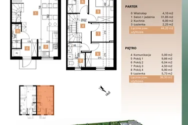 Rzut - Dom na sprzedaż 3 pokoje o powierzchni 80,5 m² - numer 10/1 w Osiedle Leśne Bulwary
