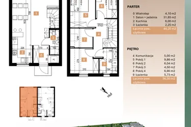 Rzut - Dom na sprzedaż 3 pokoje o powierzchni 80,5 m² - numer 10/2 w Osiedle Leśne Bulwary