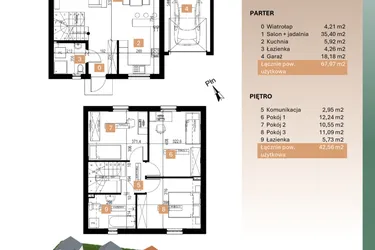Rzut - Dom na sprzedaż 4 pokoje o powierzchni 110,53 m² - numer 3 w Nova Karolina