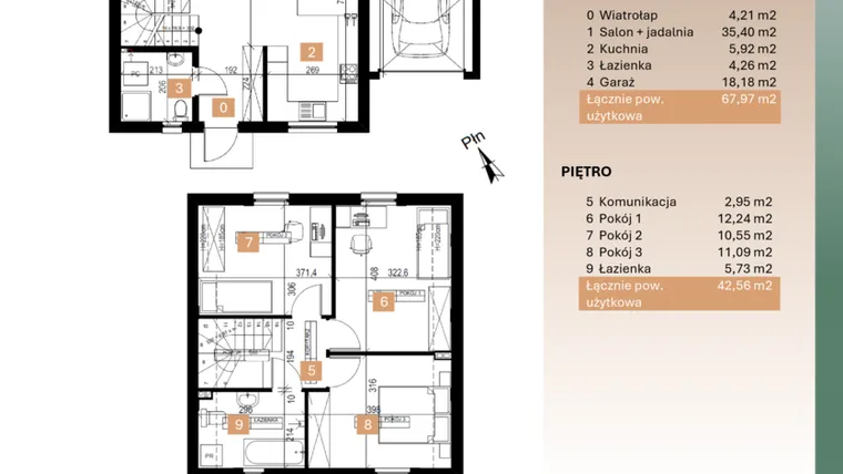 Rzut - Dom na sprzedaż 4 pokoje o powierzchni 110,53 m² - numer 3 w Nova Karolina